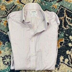 T.M.Lewin Men's Striped Button Down Shirt - Purple